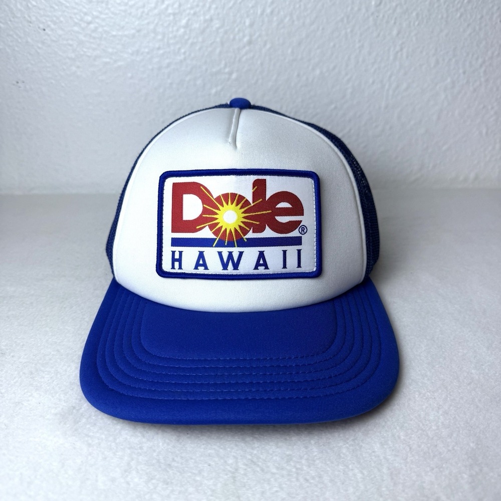 Dole Hawaii Hat Adjustable SnapBack Trucker Cap Blue Mad Engine Mesh Back